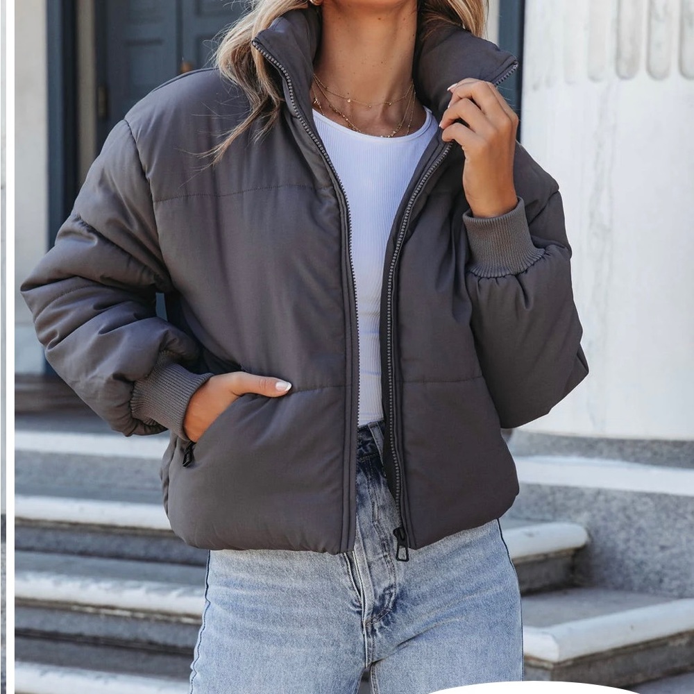THOMAS POCKETED PUFFER JACKET - CHARCOAL - Picture 7 of 8